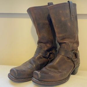 Frye Square Toe Harness Motorcycle Boots